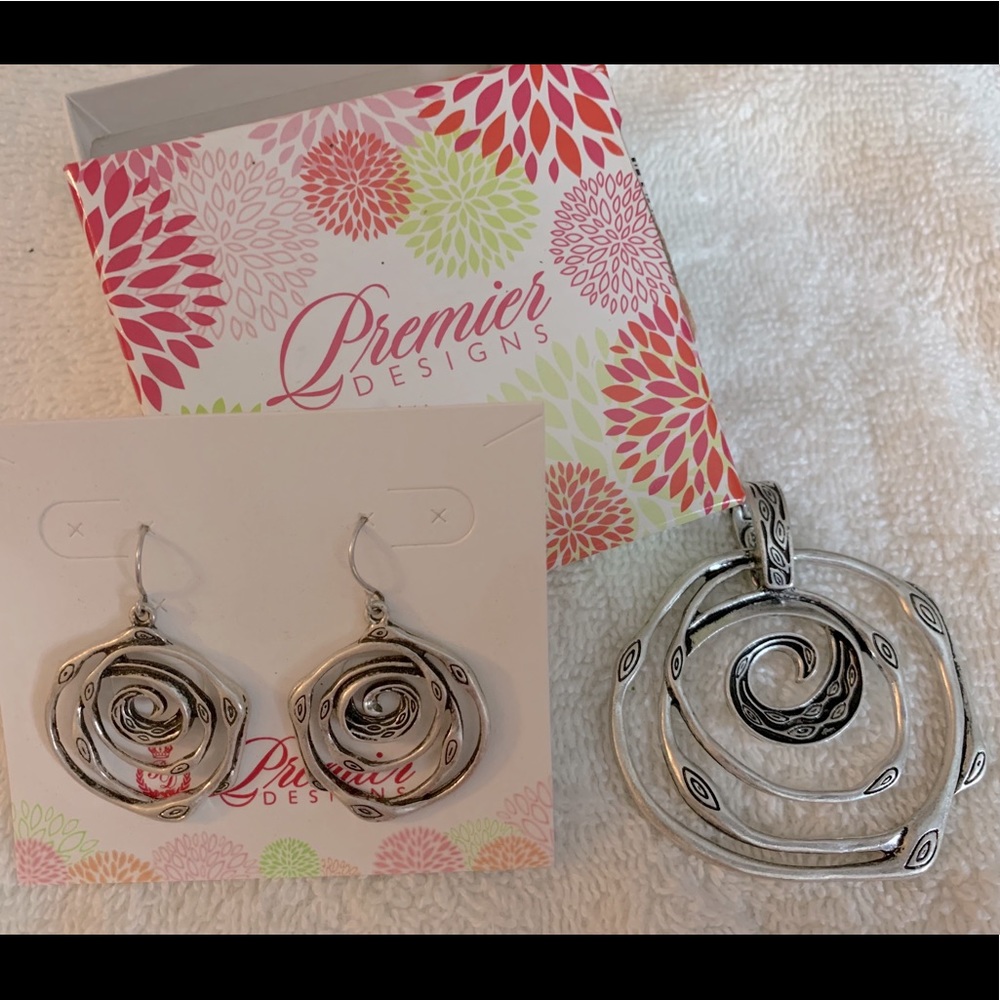 Premier 1990's vintage swirl earrings/pendant